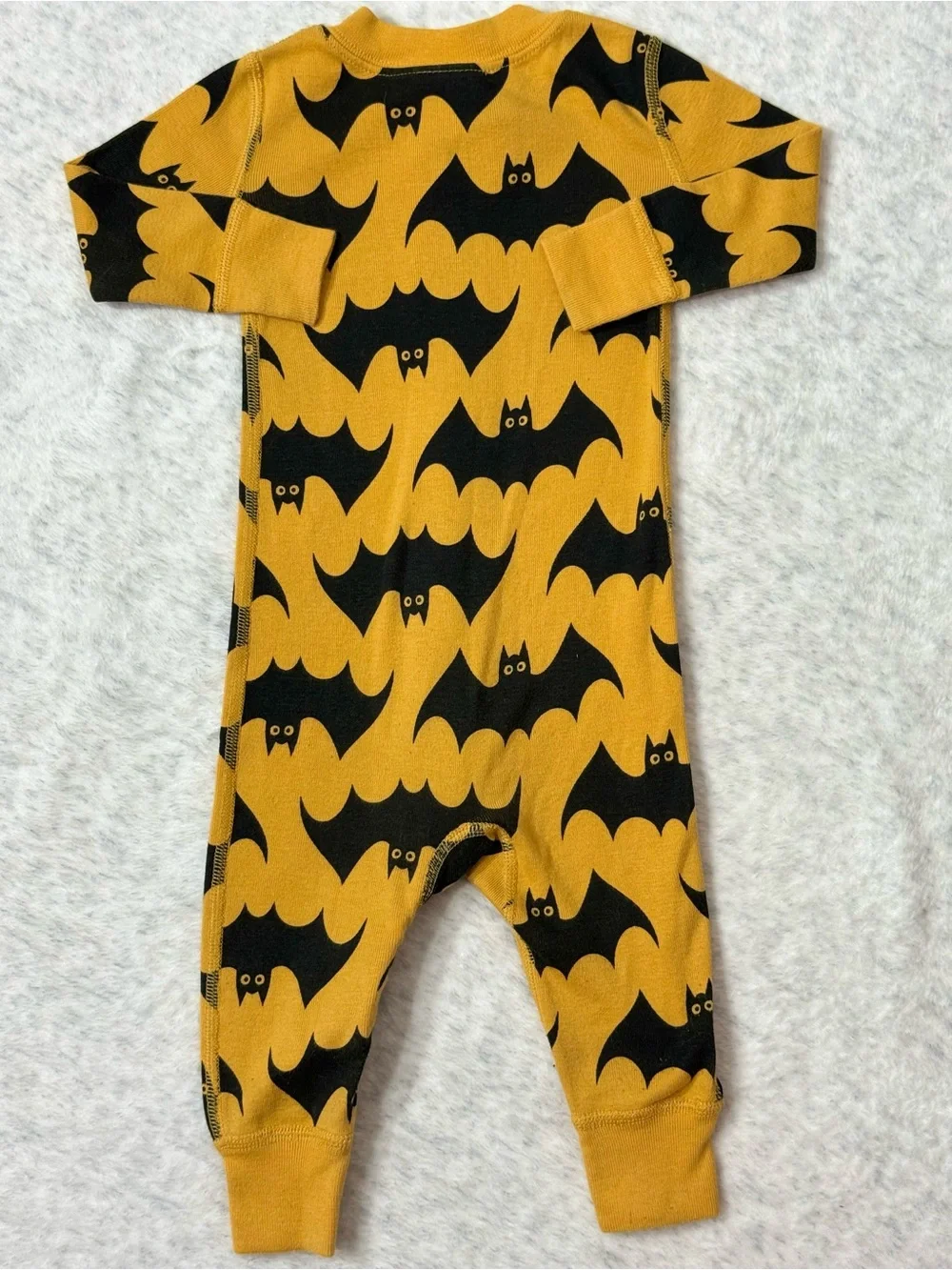 Hanna Andersson Black Bats Halloween Zip Sleeper 6-12M Baby Cotton Spooky
